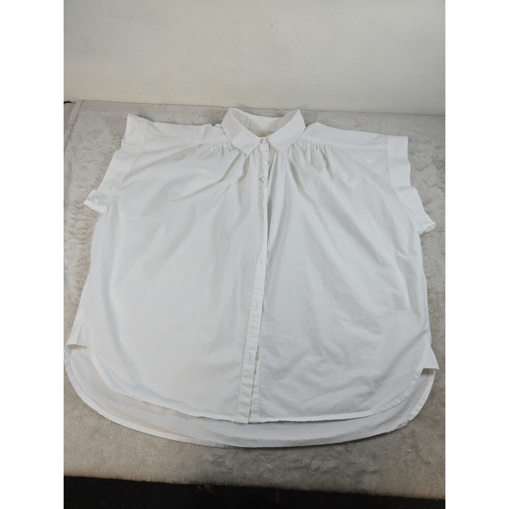 Citizens of Humanity Kayla Shrunken Poplin Shirt - White - Size Large